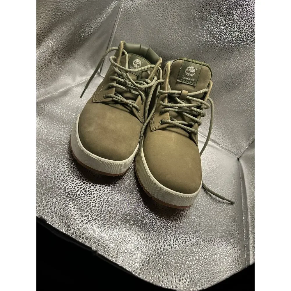 Timberland Maple Grove Mid Lace-Up Mens 8.5 Green Nubuck Chukka Boots